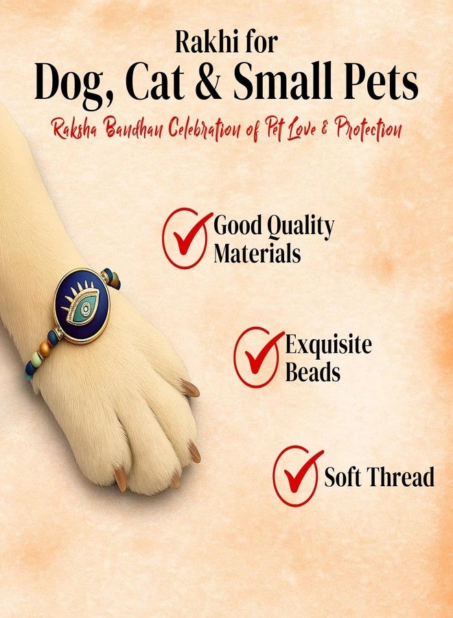 Sage Square Paw Bandhan Evil Eye Rakhi for Dogs, Cats & Small Pets | Celebrate Bonds of Love This Raksha Bandhan | Cute Rakhi with Beads | Gift for Pet Lovers & Furry Companions (Type 7) - Image 4